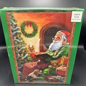 New/Sealed Christmas Party Oversized Puzzle Santa w/ Beagal 1000 Pieces